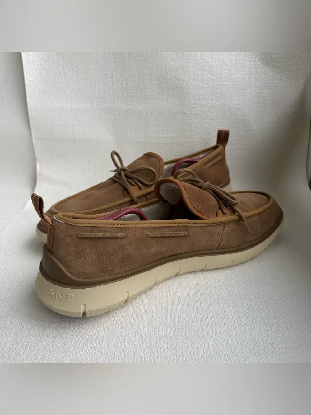 Cole Haan ZerøGrand Men’s 13 M Brown Suede Faux Fur Boat Shoes NWOT C36298